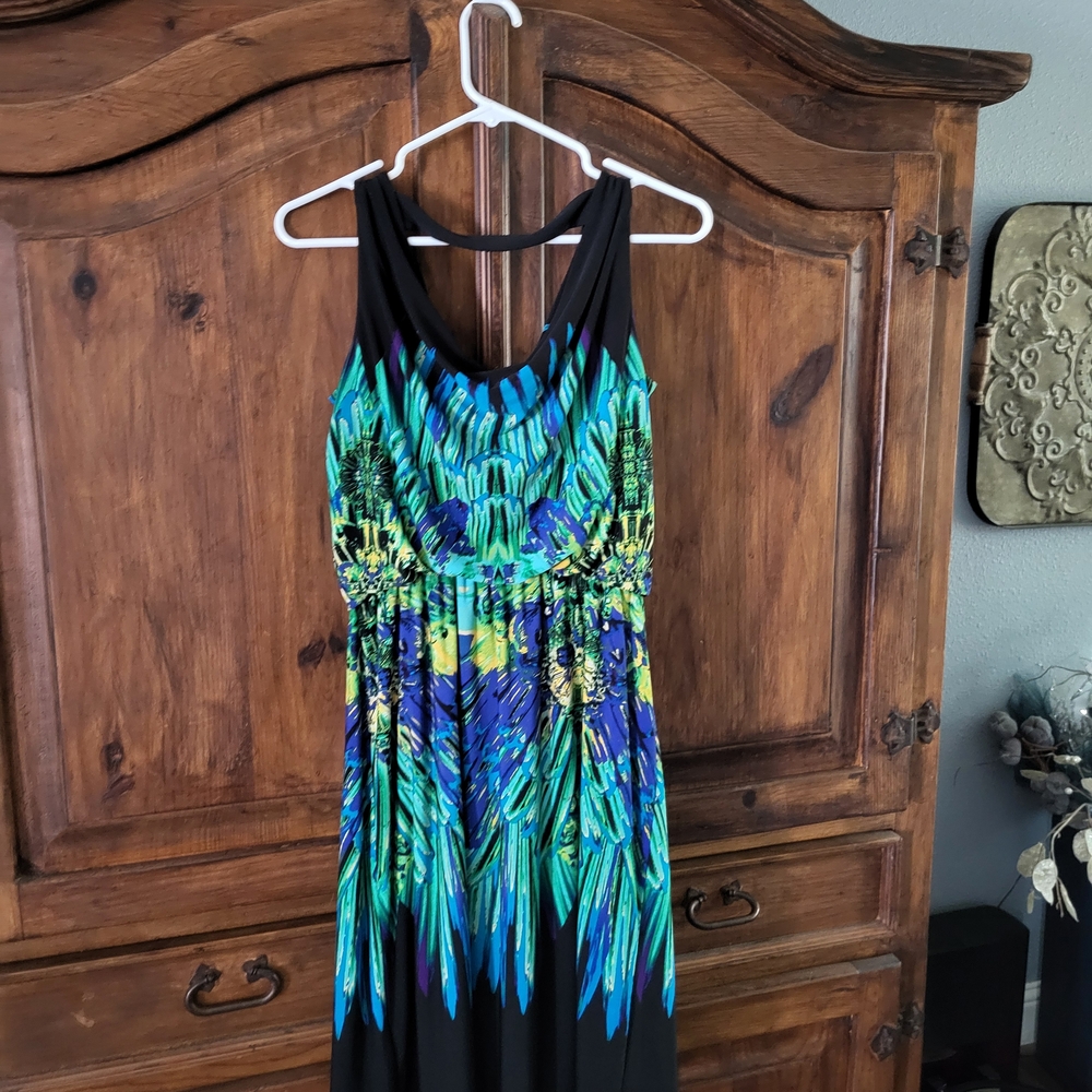 Fenn Wright Manson Black and Blue Maxi Dress